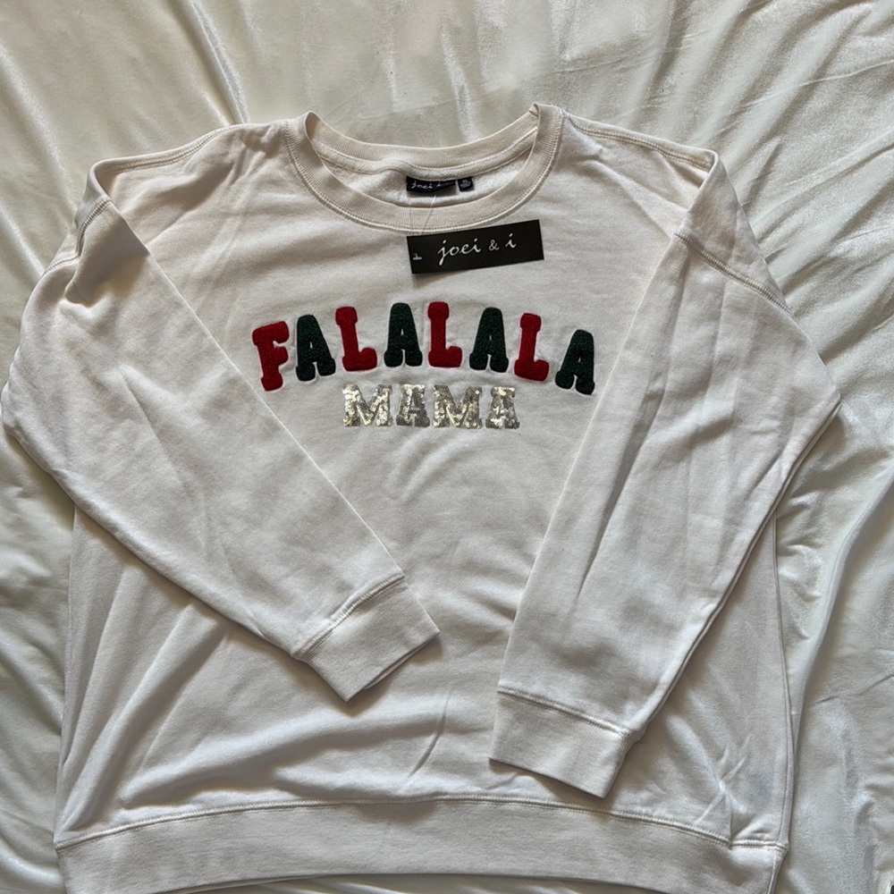 Christmas Sweater - White with Festive Accents